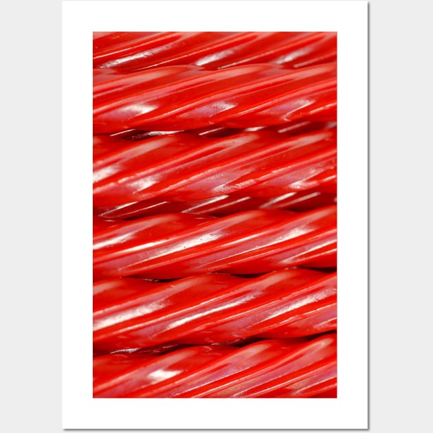 Red Licorice Rope Candy Photo Stripes Wall Art by love-fi